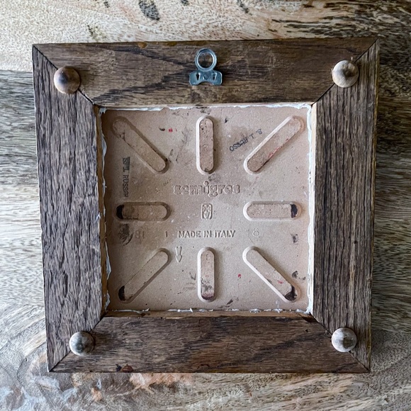 Ceramic Tile Trivet Wall Hanging with Wood Frame made in Italy MCM VTG - Picture 4 of 5